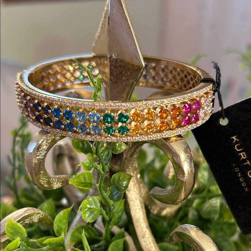 Kurt Geiger Gold Bracelet with Multicolor Crystals